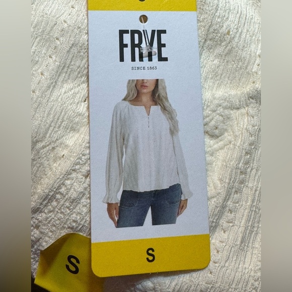 Frye Peasant Style Textured Long Sleeved Blouse - Picture 10 of 11